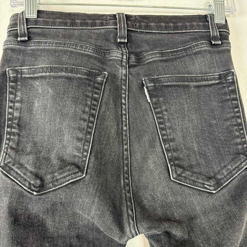 Askk‎ NY Jeans Denim Dark Wash Black Solid Raw Hem Cotton Stretch Mid Rise - Picture 6 of 9